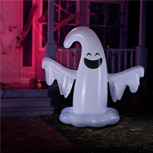 3.7FT Inflatable Ghost Halloween Jumbo, White Ghost, Blow up Ghost - Picture 1 of 7